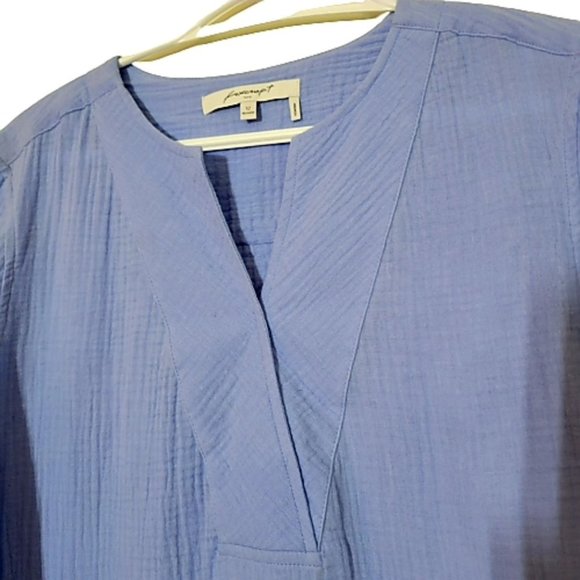 𝅺Fortrop tunic blouse V neck Light Cotton - Picture 2 of 7